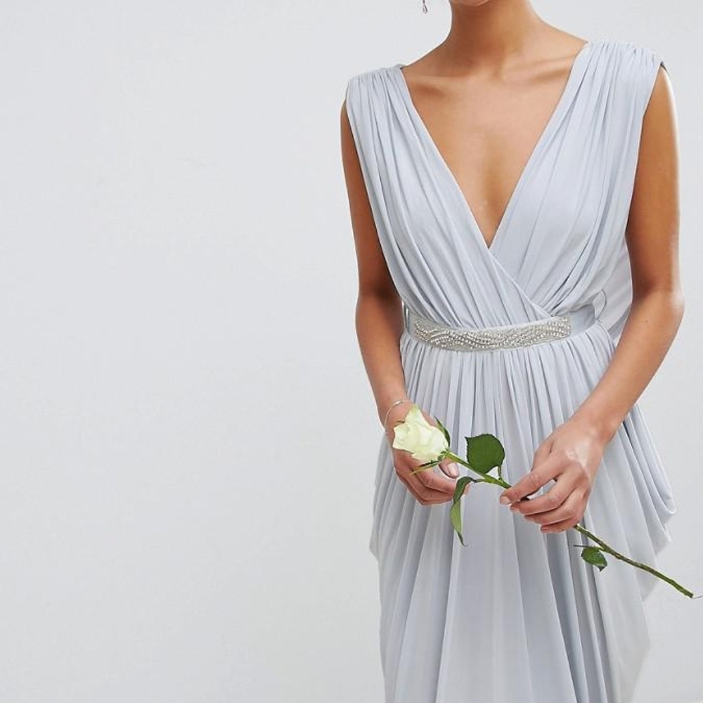 Club L Grecian Drape Faux Wrap Goddess Dress L XL